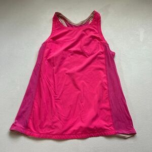 Lululemon Hot Pink Racerback Tank Top Size 6 | Built-In Bra Mesh Back Activewear